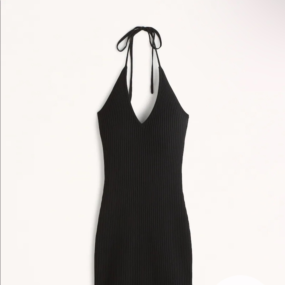 Abercrombie Elevated Halter Mini Dress Black